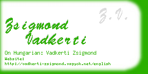 zsigmond vadkerti business card